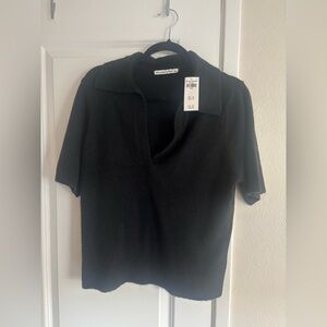 Abercrombie & Fitch Black collared Sweater